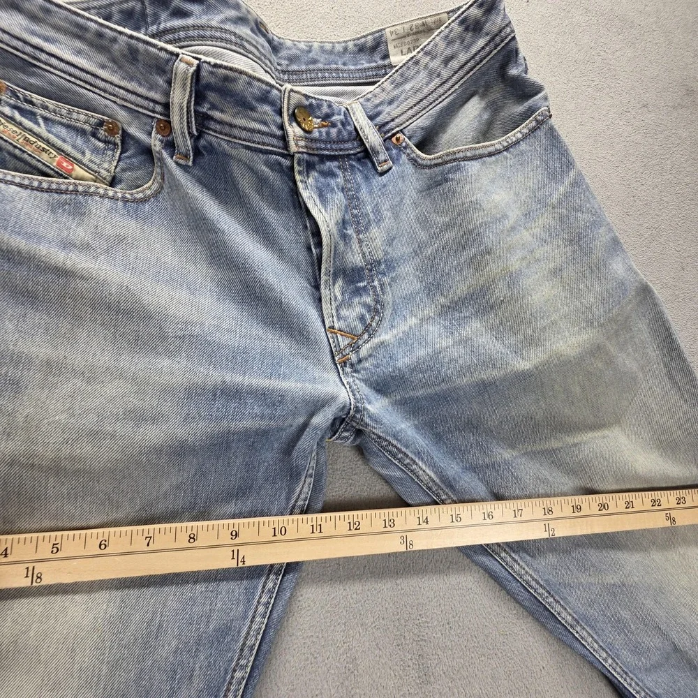 Diesel Jeans Mens 32x34 Blue Larkee Regular Straight Light Wash Button Fly 0073P